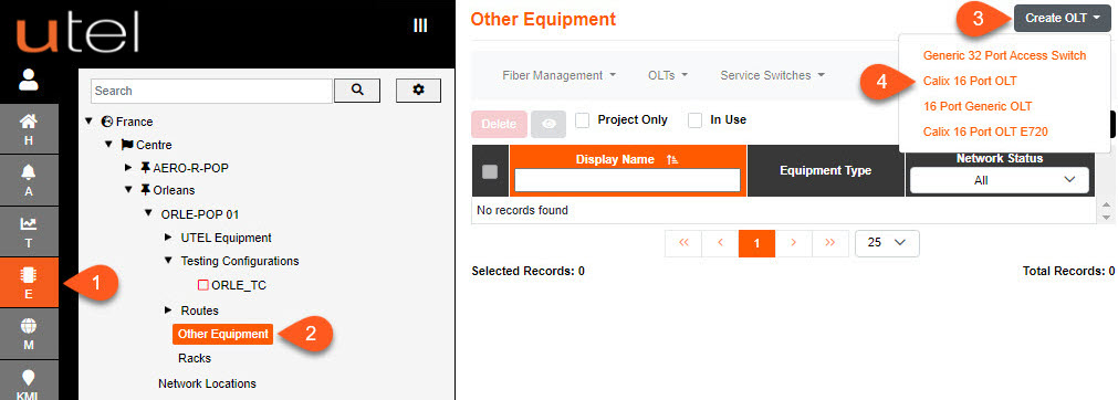 Create new OLT